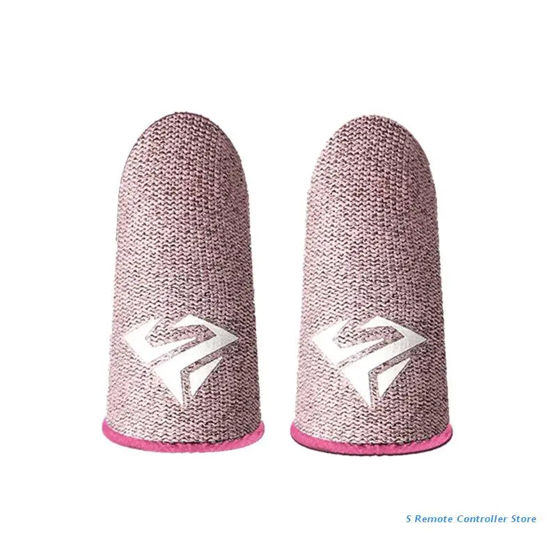 P82F 2Pcs Breathable Gaming Finger Sleeves Game Gloves Anti-Sweat Thumb Finger Cots Fingertip Cover for Mobile Games