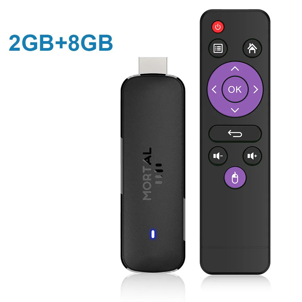 Mortal Q8 Android14 TV stick WIFI6 Voice Control TV stick 8K video Allwinner H313 Netflix YouTube Tv box Free Live TV Streaming