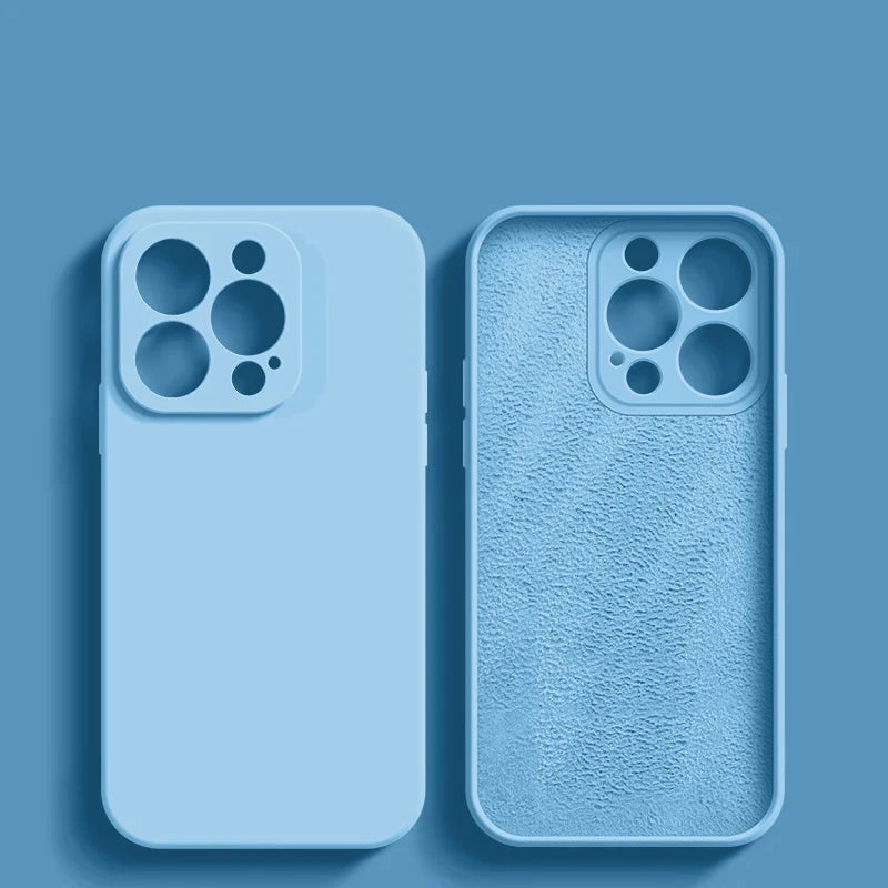Luxury Liquid Silicone Phone Case For Apple iPhone 16 15 14 13 12 11 Pro Max Soft Case Shockproof Bumper Cover Phone Accessories