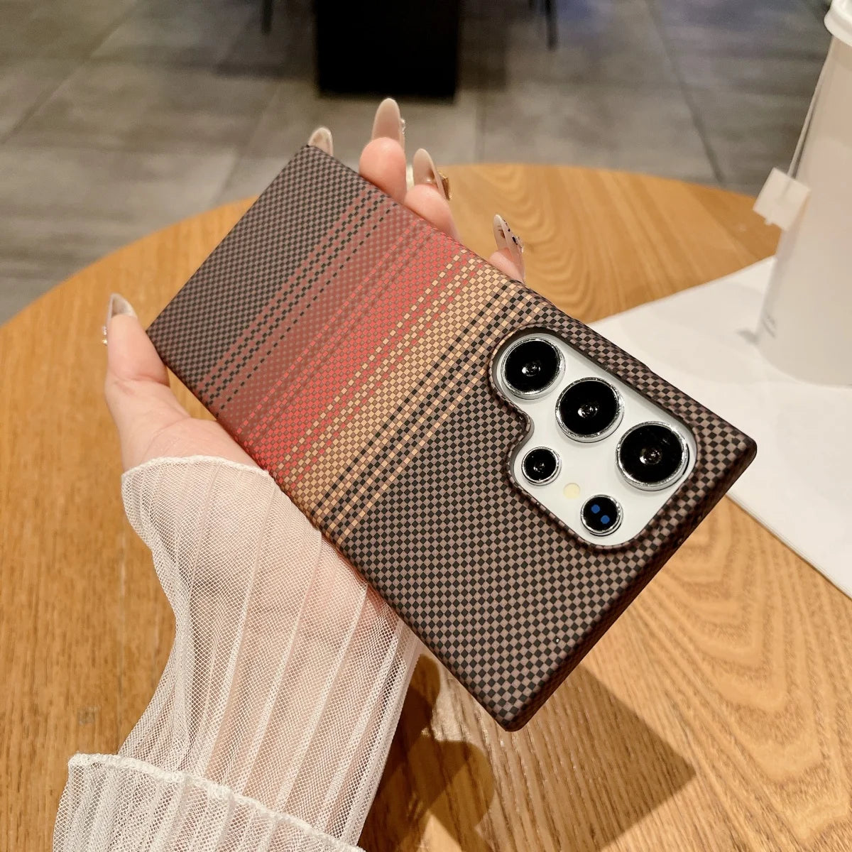 Carbon Fiber Texture Armor Magnetic For Magsafe Case For Samsung S25 S24 S23 S22 Note 20 Ultra 10 Plus A56 A16 A55 Hard PC Cover