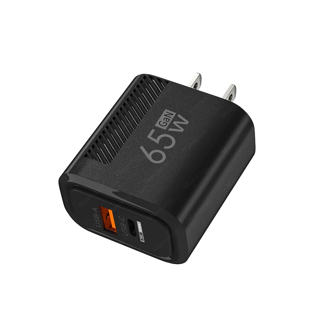 USB C GaN Charger 65W QC3.0 Fast Charging Phone Charger Adapter For iPhone Samsung Xiaomi Quick Charging EU/US Plug Wall Charger
