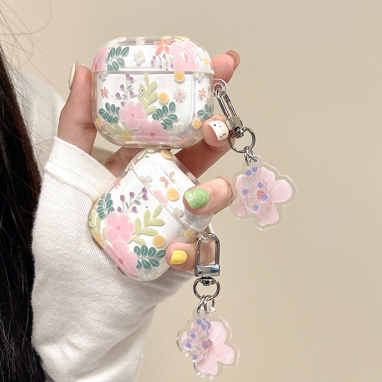 Wireless Bluetooth case for AirPods1/2 AirPods3 AirPods pro and pro2 tpu flower pattern earphone cover
