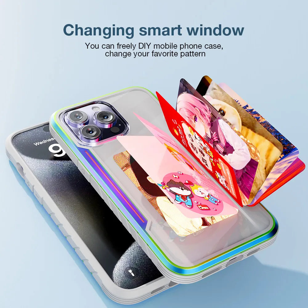 WINKNOWS DIY Smart NFC Ink Screen Phone Case – Tempered Glass, Shockproof & Full Coverage (iPhone 13–16 Series)