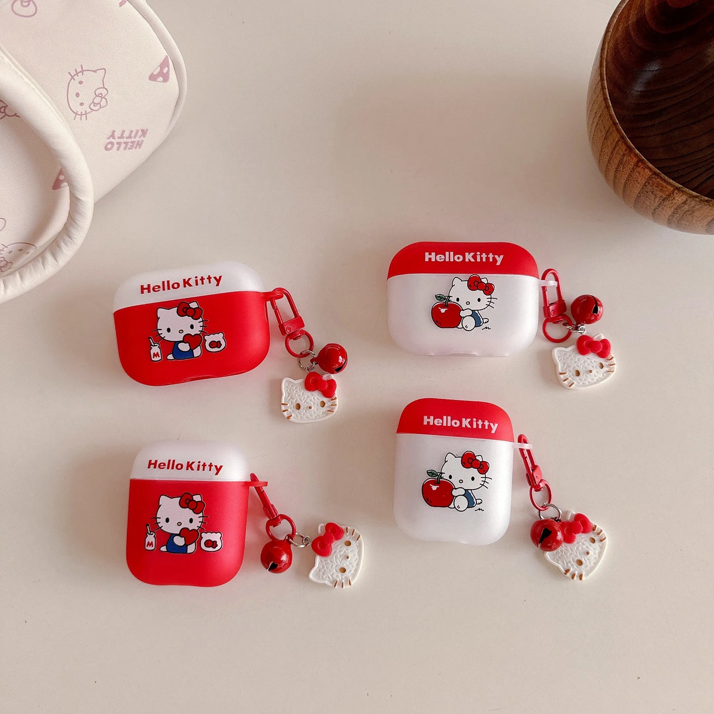 For Airpods 1 2 3 4 Pro Pro 2 Color Collision Fashion Hello Kitty Matte TPU Earphone Case Accessories Cover