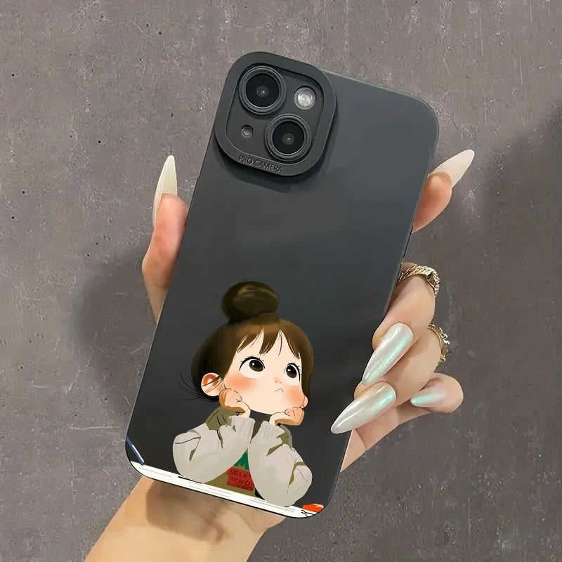 Cute Angry Little Girl Printed Case For Samsung Galaxy S25 S24 S23 S22 S21 Ultra Plus FE A16 A06 A26 A54 A32 A33 A56 Soft Cover