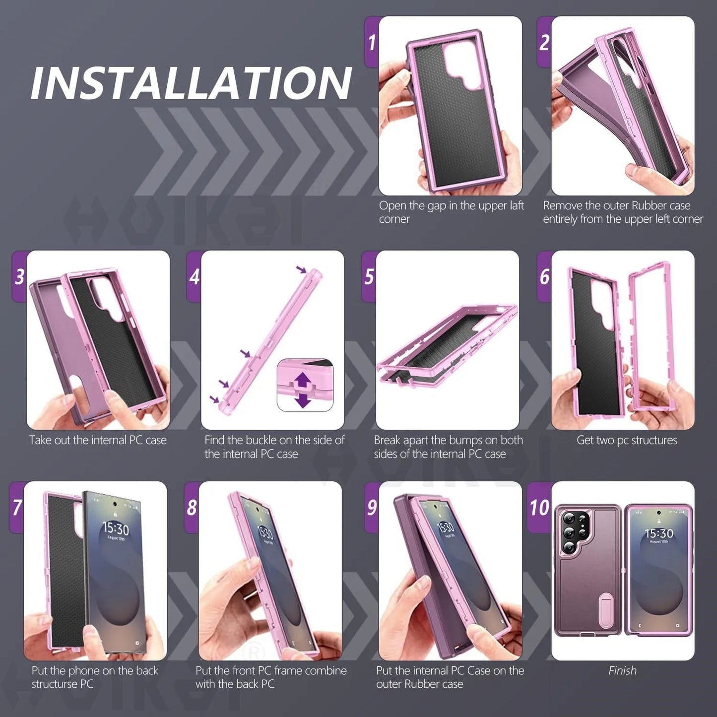 Case For Samsung Galaxy S25 Ultra S25 Edge S24 A56 A36 A17 Full 3 in 1 Shockproof Heavy Duty Anti-Scratch Rugged Kickstand Cover