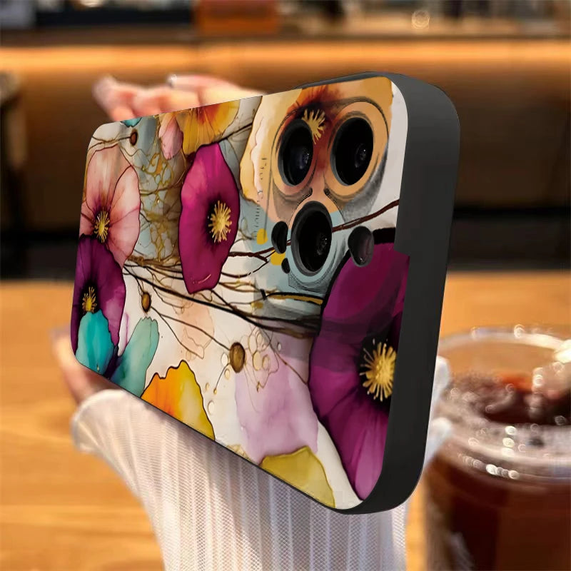 Vintage Floral Pattern Phone Case for Samsung Galaxy S25 S24 S23 S22 Ultra Plus S21 FE A56 A36 A35 A55 A34 A54 A33 A53 A52 Cover