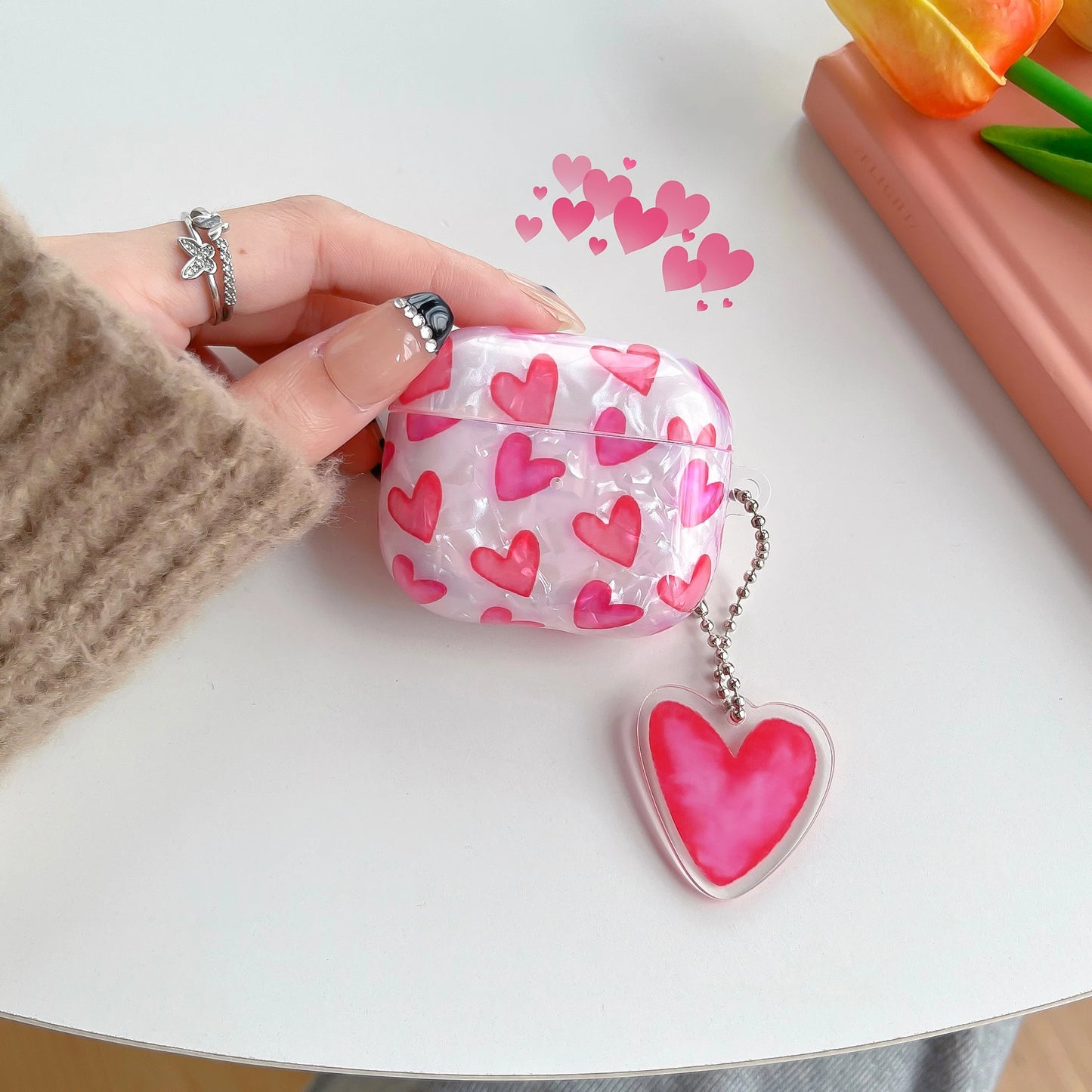 Shell pattern rose heart pattern earphone protection case for AirPods Pro /Airpod 3/AirPods 2/AirPods Pro2 case