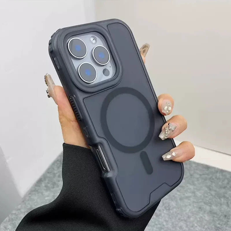 Neon Color Bumper Shockproof MagSafe Phone Case For iPhone 16 16pro max 14 15 Pro 13 11 12 Wireless Charging Frosted Armor Cover