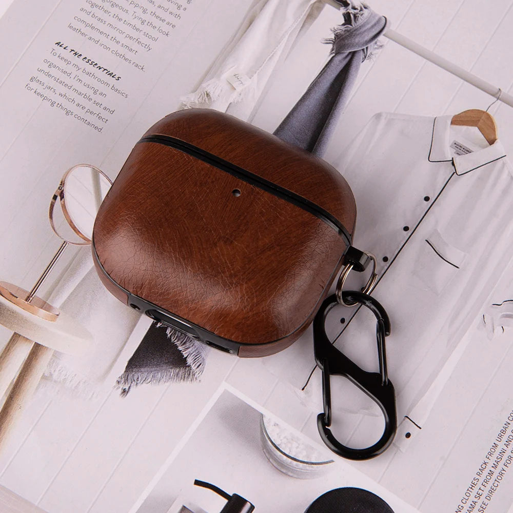 Retro Leather PU Case For AirPods 4 4th ANC 2024 Cover With Cleaner Pen Headphone Wireless Charging Box For AirPods 4 Coque Capa