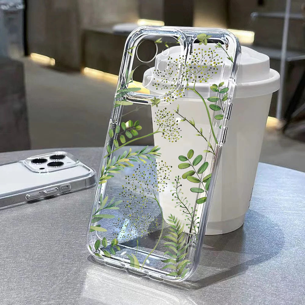 Cute Flower Clear Case For Samsung Galaxy A56 A36 5G Case S25 Ultra S24 FE S23 A16 A55 S22 S21 A35 A26 A06 Shockproof Back Cover