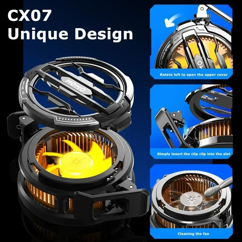 MEMO CX07 Mobile Phone Cooler Magnetic Cooling Fan Radiator For Gaming Back Clip Cool Heat Sink For Smartphones