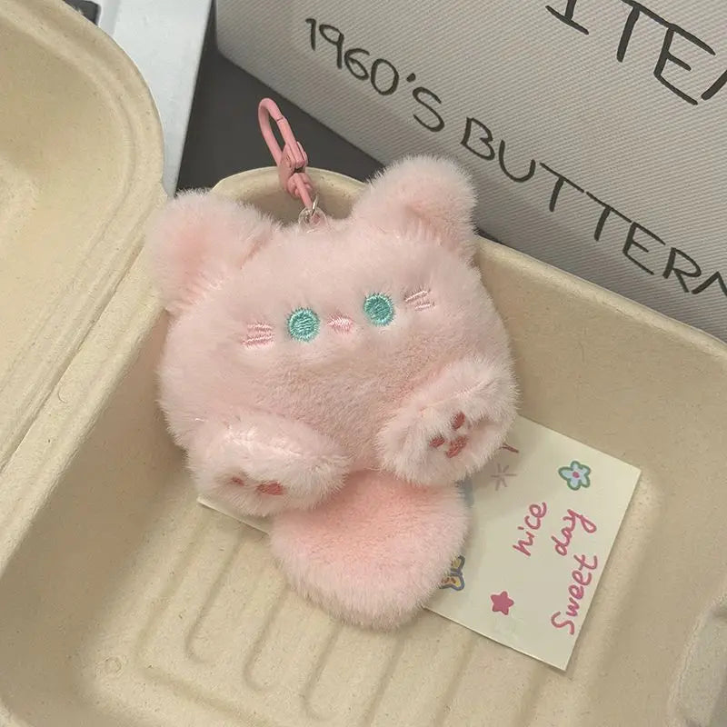 Funny Cartoon Orange Plush Cat Tail Mobile Phone Chain Cartoon Pendant Braided Belt Lanyard Hand Rope Korean Lanyard