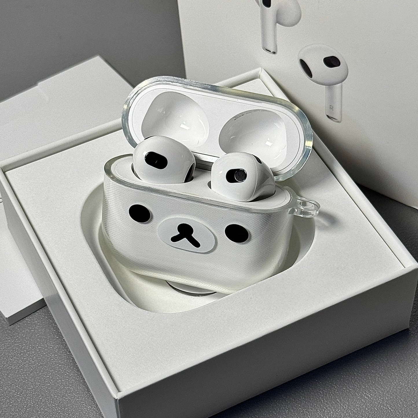 New Creative Bear Expression Graffiti Earphone Protective Case Suitable for Airpods Pro 3/4 Apple Bluetooth Earphones 1/2