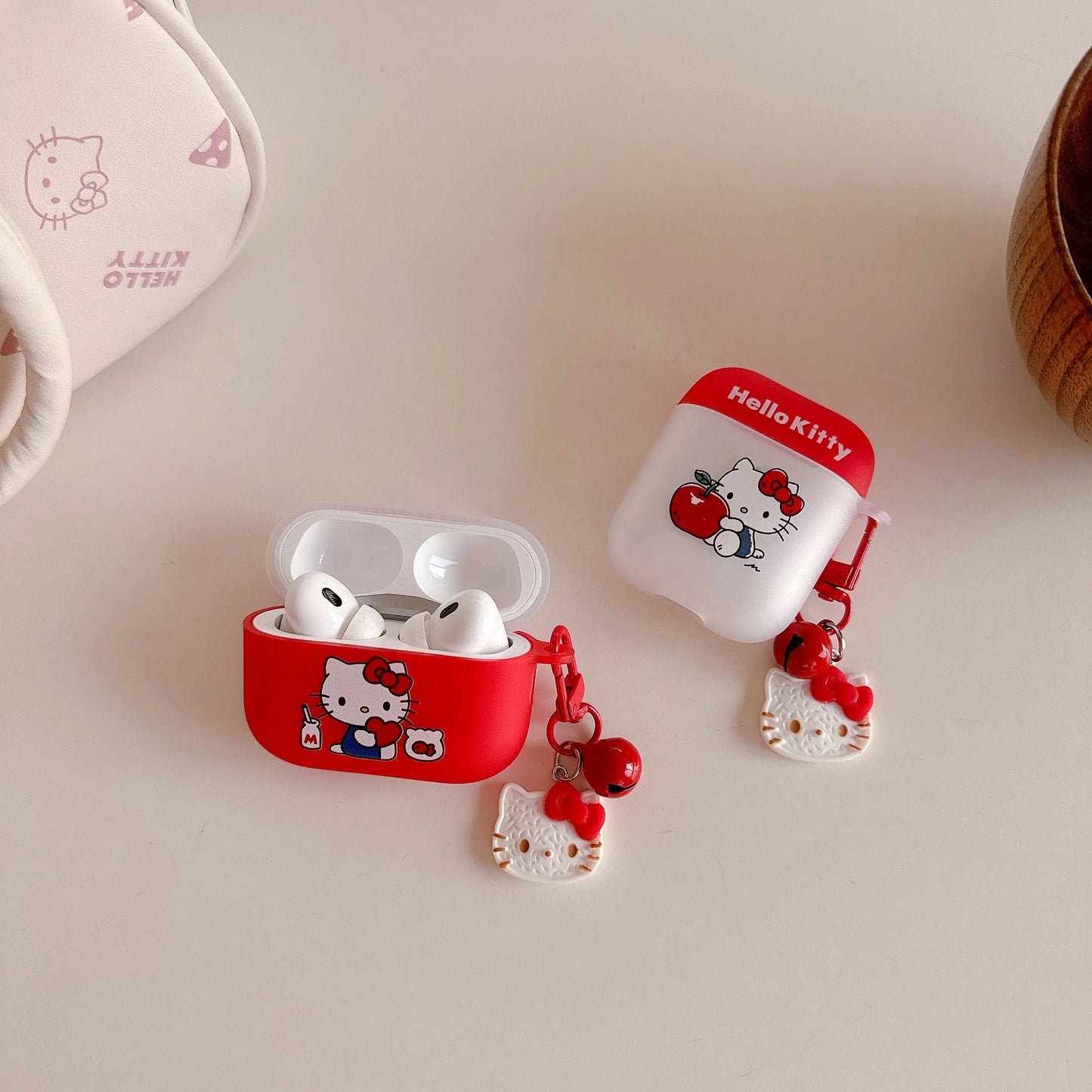 For Airpods 1 2 3 4 Pro Pro 2 Color Collision Fashion Hello Kitty Matte TPU Earphone Case Accessories Cover
