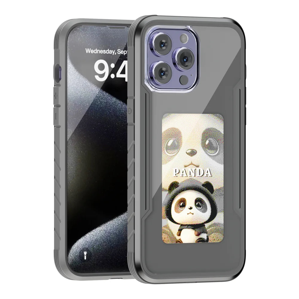 WINKNOWS DIY Smart NFC Ink Screen Phone Case – Tempered Glass, Shockproof & Full Coverage (iPhone 13–16 Series)