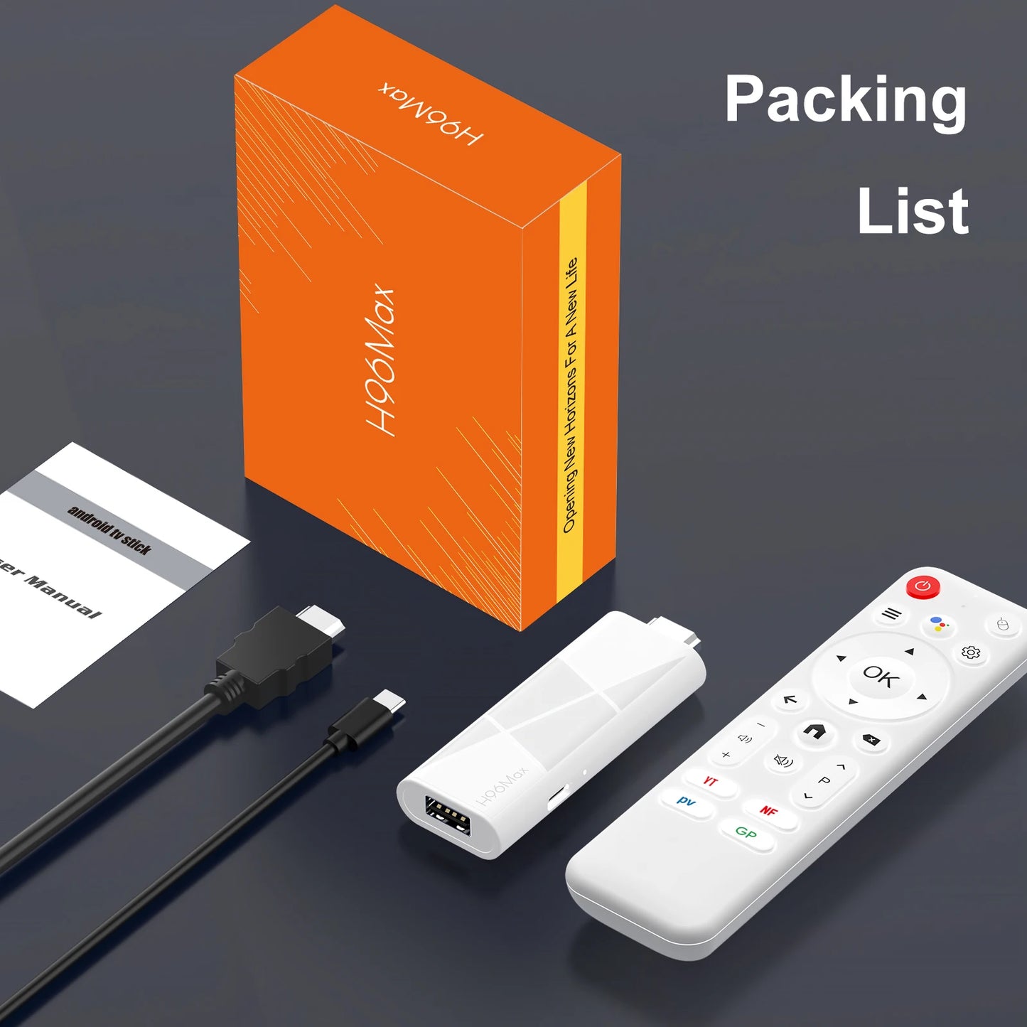 H96MAX RK3518 TV Stick Smart TV Android14 4K H96 MAX TV Box Wifi6 IPTV BT5.4 8G/16G 4K@60fps HD Smart TV Dongle