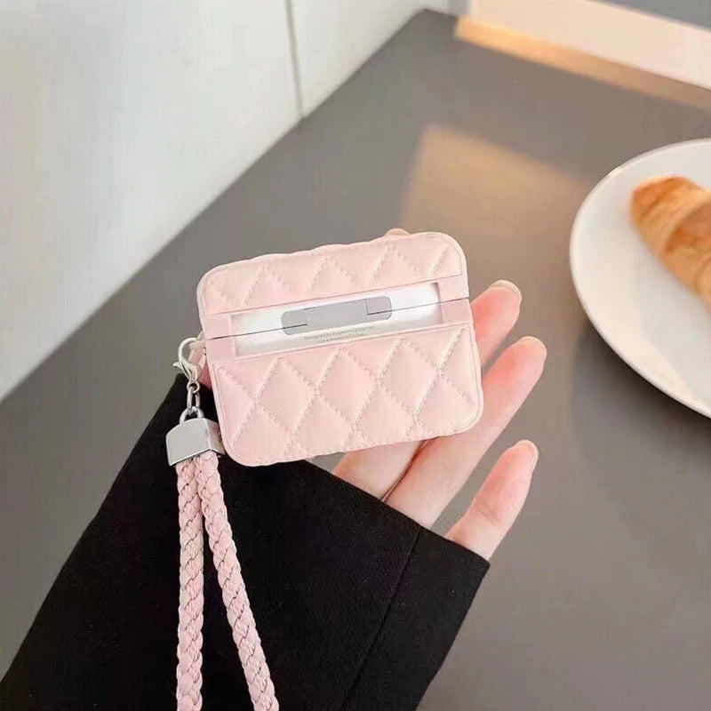 Fashionable high-end Leather PU Earphone Cover For AirPods 4 For AirPods Pro 2nd Cases For AirPods 3 2 1 Anti-lost Headphone Bag