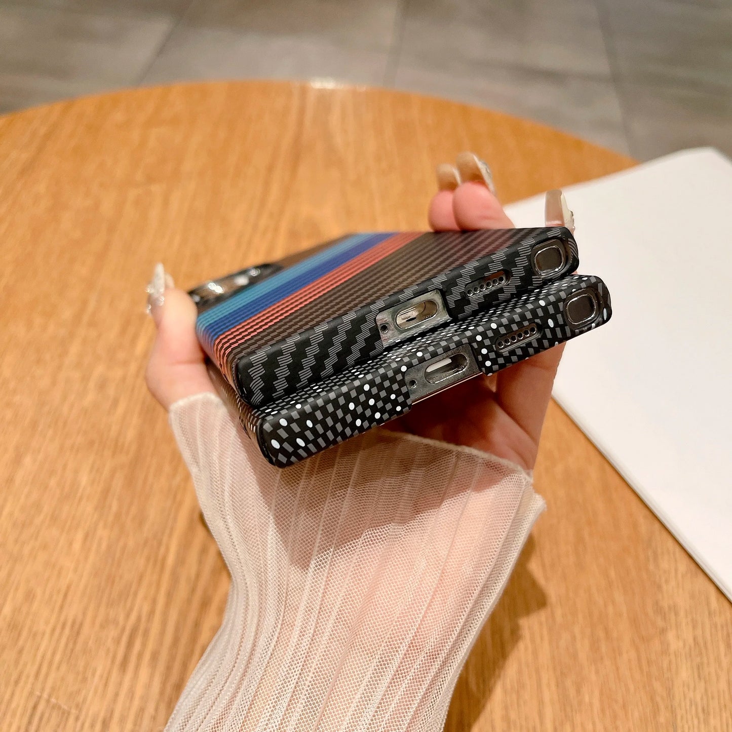 Carbon Fiber Texture Armor Magnetic For Magsafe Case For Samsung S25 S24 S23 S22 Note 20 Ultra 10 Plus A56 A16 A55 Hard PC Cover