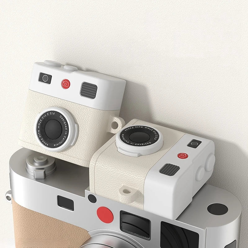 Fashion Retro 3D Camera Earphone Cover for Apple Airpods 4 Soft Silicone Bluetooth Headphone Protective Case New Design