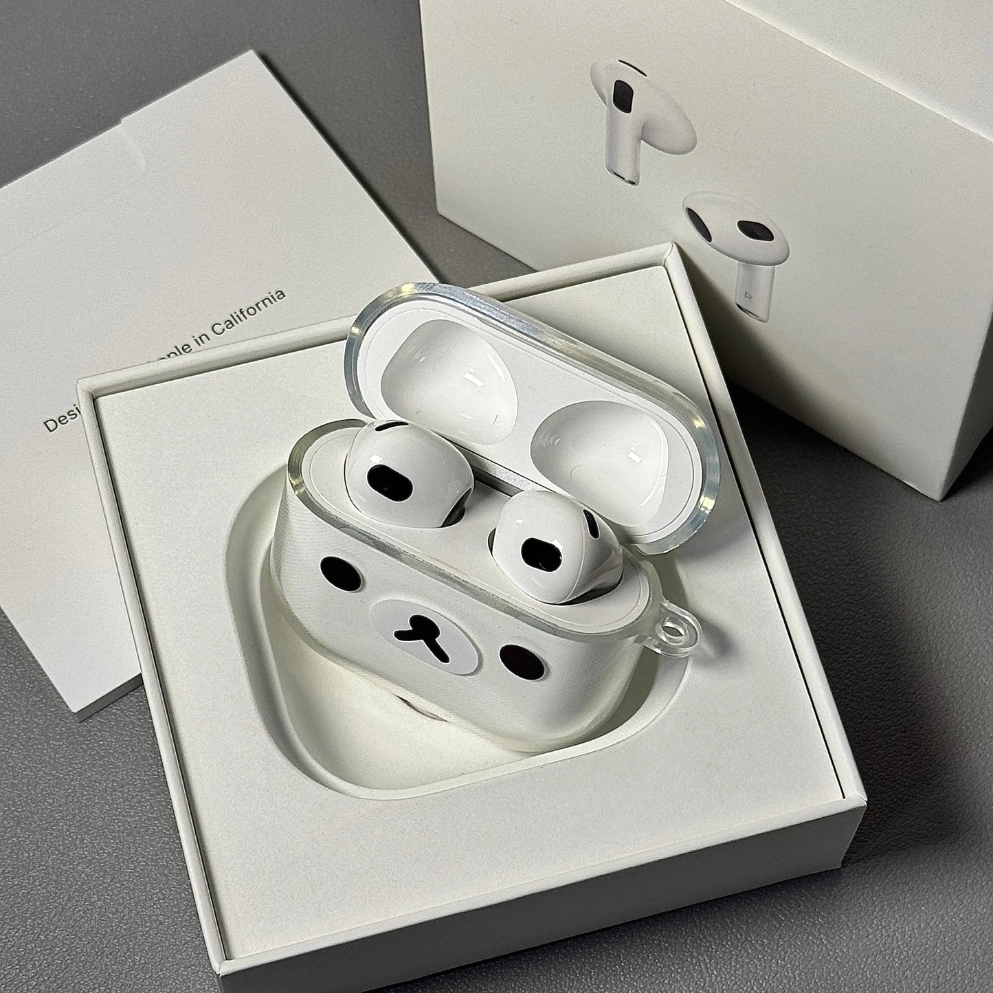 New Creative Bear Expression Graffiti Earphone Protective Case Suitable for Airpods Pro 3/4 Apple Bluetooth Earphones 1/2