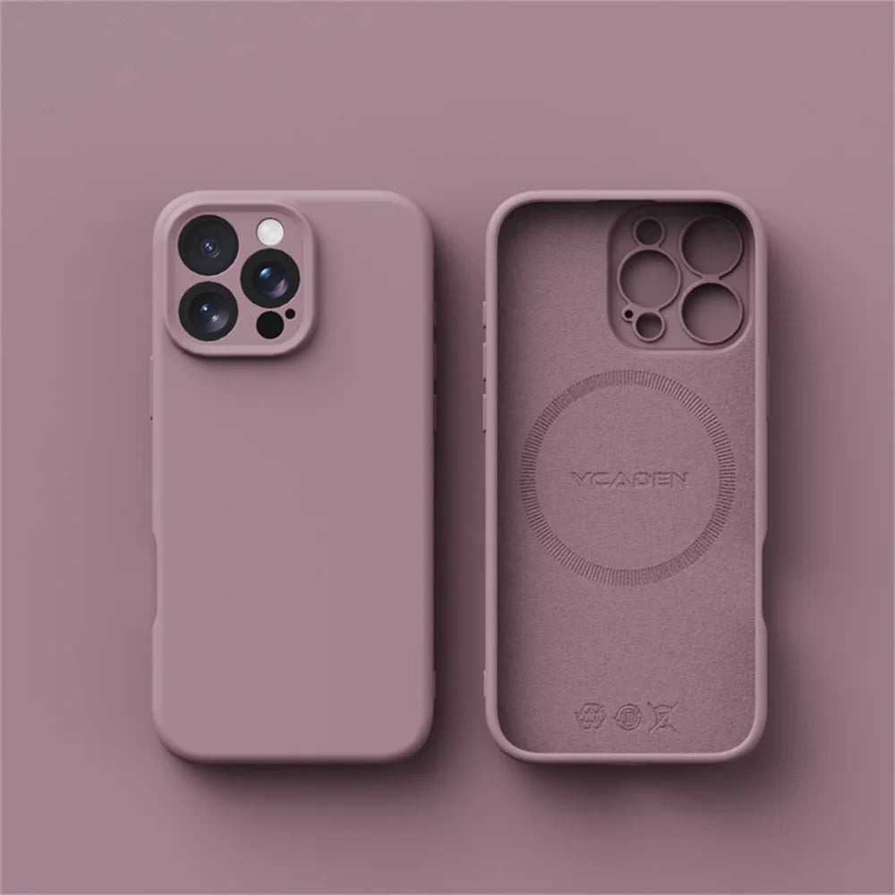 Luxury Liquid Silicone For Magsafe Phone Case For iPhone 16 Plus 15 14 13 12 Pro Max 11 Wireless Charging Skin Smooth Cover