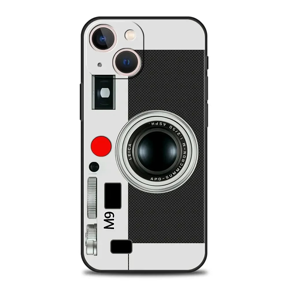 Vintage Tape Camera Gameboy Phone Case For iPhone Apple 16 15 14 13 12 11 Pro Max Mini 7 8 Plus XR XS X SE 2020 Black Cover