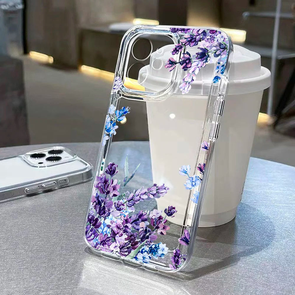 Cute Flower Clear Case For Samsung Galaxy A56 A36 5G Case S25 Ultra S24 FE S23 A16 A55 S22 S21 A35 A26 A06 Shockproof Back Cover