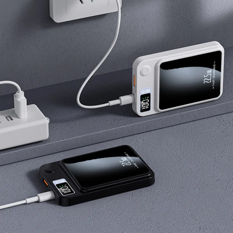 30000mAh Magnetic Power Bank 22.5W Fast Charging Portable External Battery Ultra Thin Safe Wireless  For iPhone Huawei Samsung