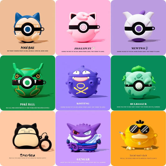 For Airpods Pro 2 Case,Pokemon Ball Shockproof Protective Earphone Silicone Cover For iphone 4 Case For Kids Boys Girls Funda