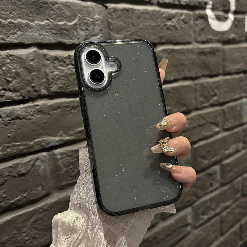 Luxury Glitter Transparent Bling Case For iPhone 17 Air 11 12 13 14 15 16 Pro Max X XR XS 7 8 Plus Shockproof Soft Bumper Cover