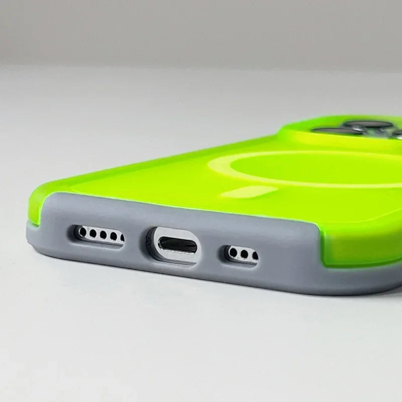 Magnetic Neon Color Matte Translucent Armor Shockproof Case for IPhone 16 13 12 14 15 Pro Max for Magsafe Wireless Charge Cover