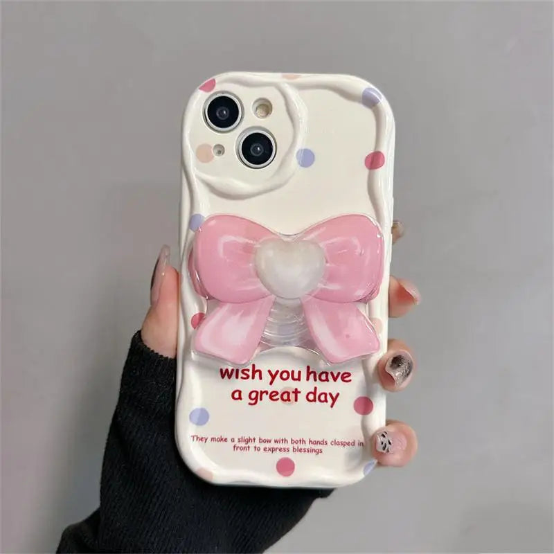 Floral Flower Bracket Case Cover for Samsung Galaxy S24 FE S25 S22 S23 Ultra Plus A56 A55 A35 A54 A15 A16 5G A05S A05 Wavy Shell