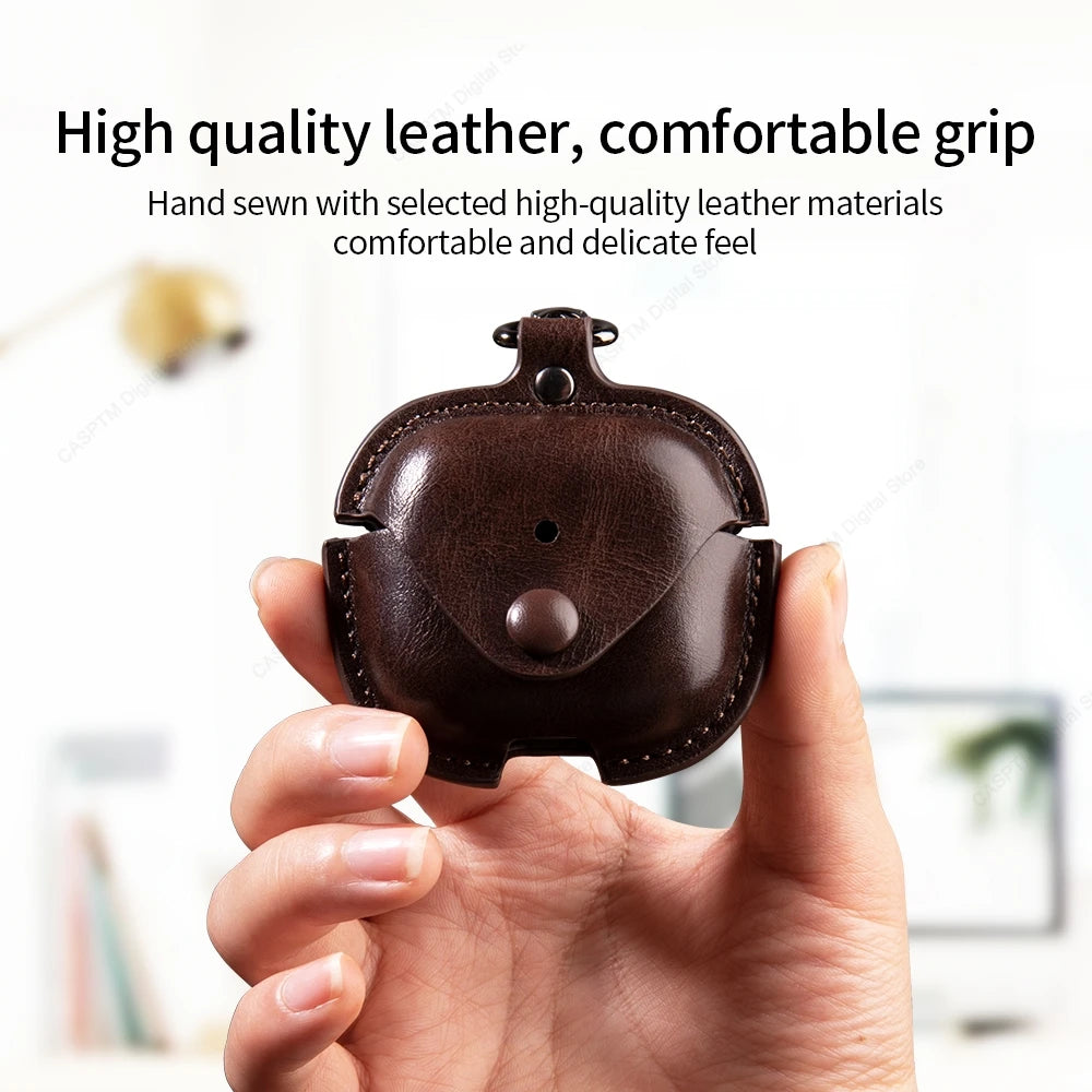 Retro Leather Case For AirPods 4 Pro 3 Business Earphone Cases For Apple AirPods 4 4th Generation Cover Headset Shell With Hook