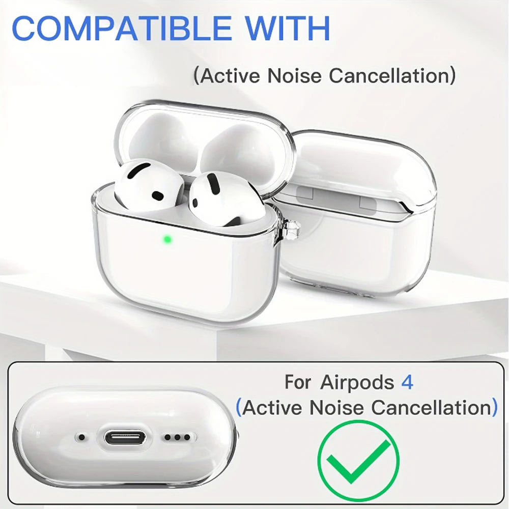 Funda For AirPods Pro 2 Case With Cleaner Pen Soft TPU Protective Cases For Apple AirPods 4 3 2 1 Pro2 Generation With Lanyard