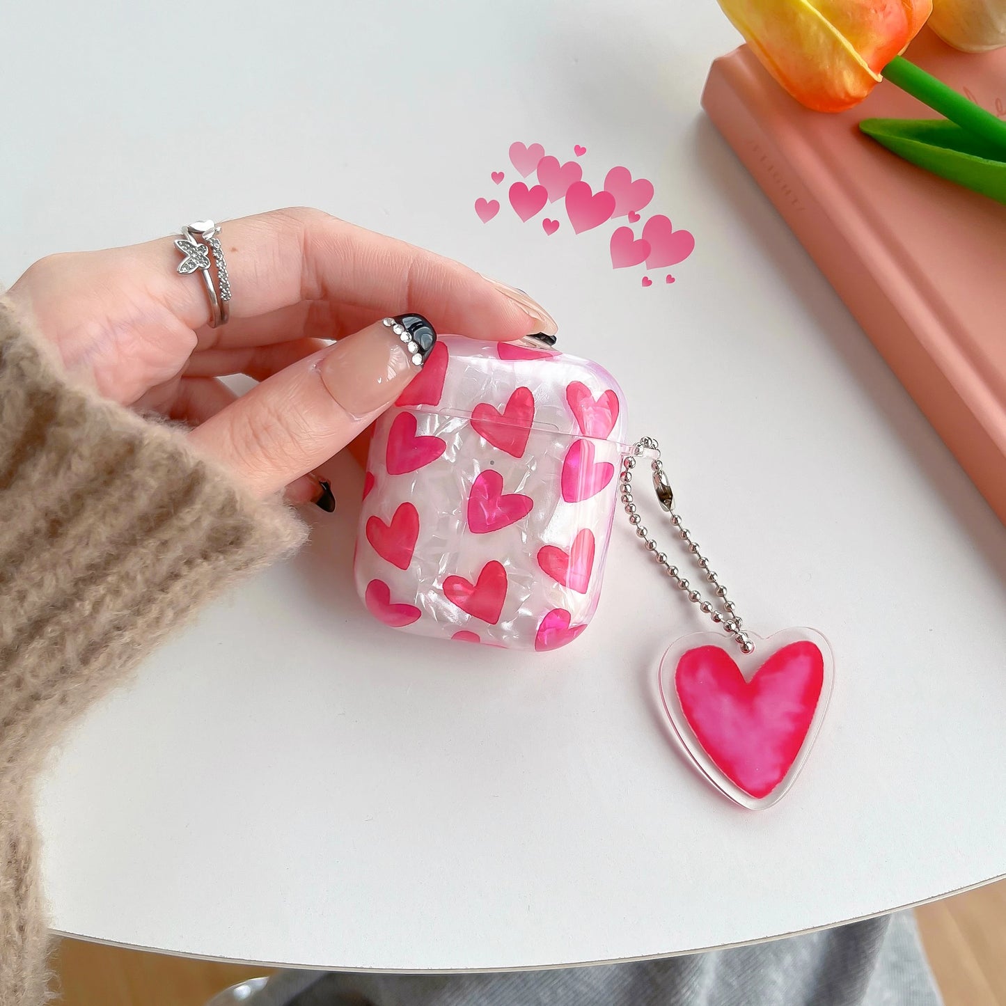 Shell pattern rose heart pattern earphone protection case for AirPods Pro /Airpod 3/AirPods 2/AirPods Pro2 case
