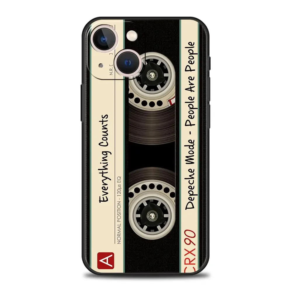 Vintage Tape Camera Gameboy Phone Case For iPhone Apple 16 15 14 13 12 11 Pro Max Mini 7 8 Plus XR XS X SE 2020 Black Cover