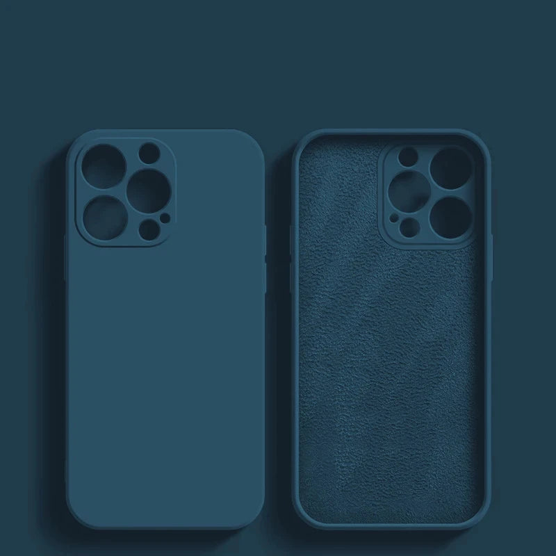 Luxury Liquid Silicone Phone Case For Apple iPhone 16 15 14 13 12 11 Pro Max Soft Case Shockproof Bumper Cover Phone Accessories
