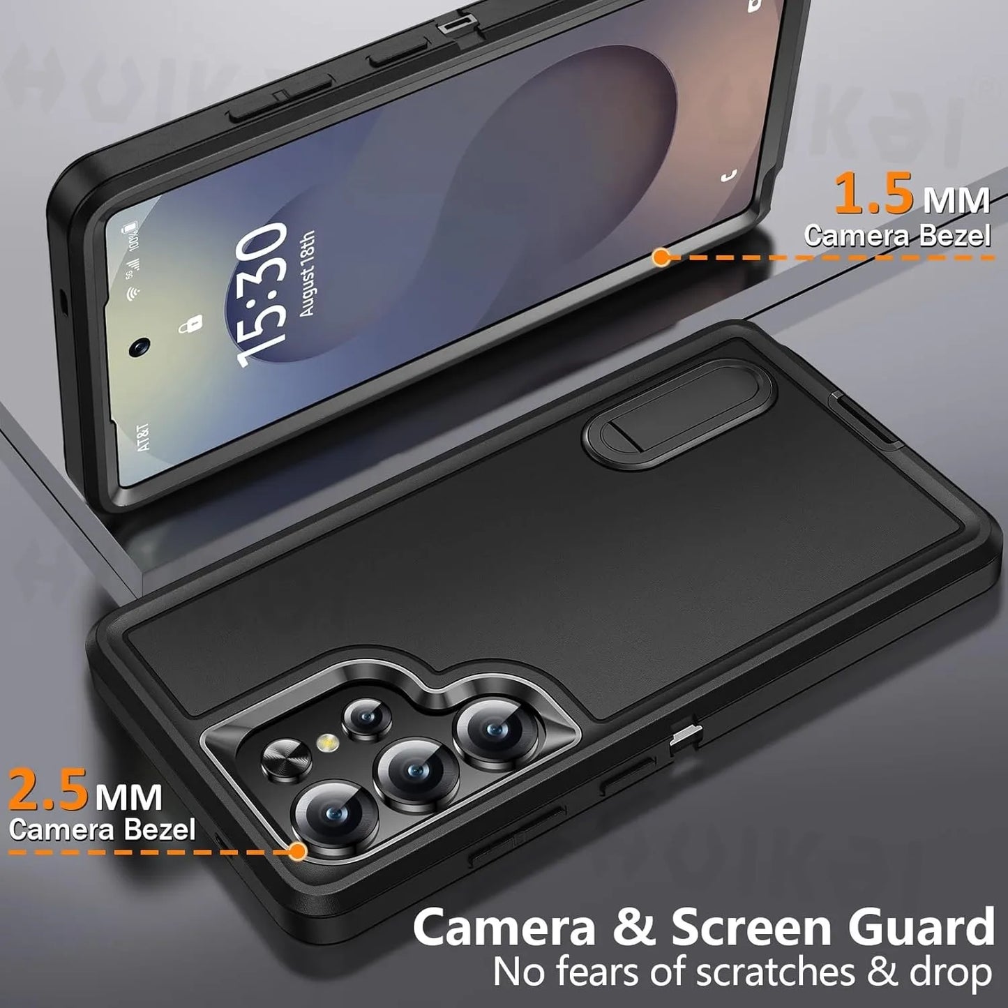 Case For Samsung Galaxy S25 Ultra S25 Edge S24 A56 A36 A17 Full 3 in 1 Shockproof Heavy Duty Anti-Scratch Rugged Kickstand Cover