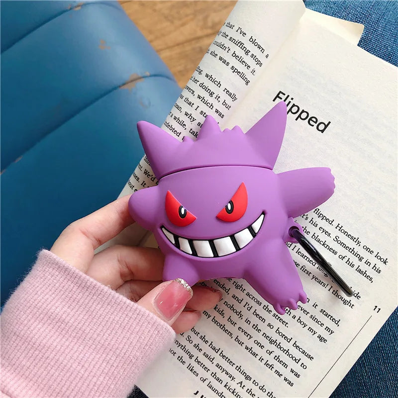 Pokemon Purple Gengar Shockproof Protective Earphone Silicone Cover For Airpods Pro 2 Case/Airpods 1/2/3 Case Kids Girls
