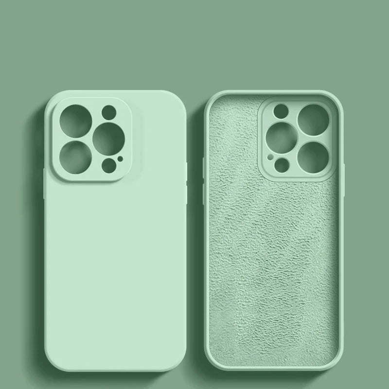 Luxury Liquid Silicone Phone Case For Apple iPhone 16 15 14 13 12 11 Pro Max Soft Case Shockproof Bumper Cover Phone Accessories