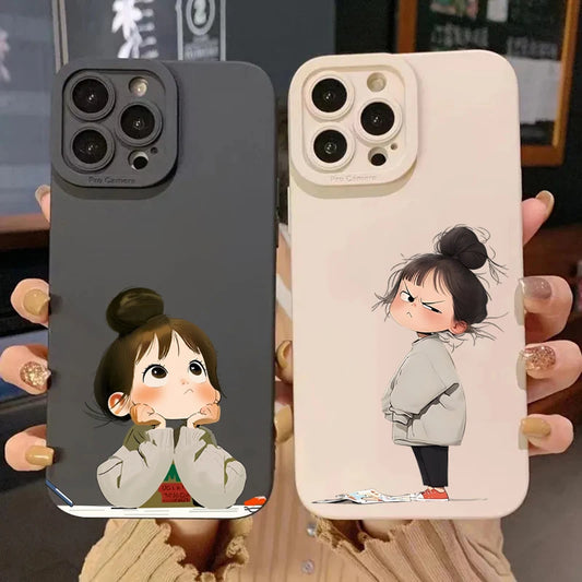 Cute Angry Little Girl Printed Case For Samsung Galaxy S25 S24 S23 S22 S21 Ultra Plus FE A16 A06 A26 A54 A32 A33 A56 Soft Cover
