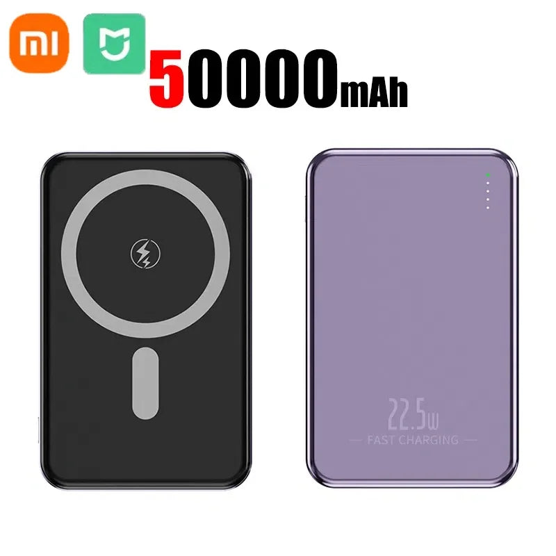 Xiaomi Ultra Slim Power Bank 50000mAh Mac Fast Charge Auxiliary Battery Magnetic Magnet Wireless Charging For IPhone Samsung