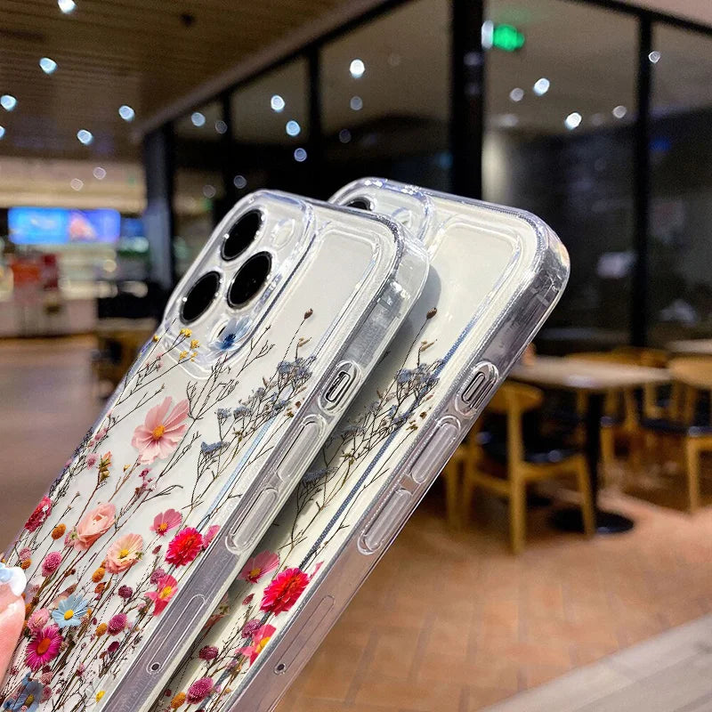 Cute Flower Clear Case For Samsung Galaxy A56 A36 5G Case S25 Ultra S24 FE S23 A16 A55 S22 S21 A35 A26 A06 Shockproof Back Cover