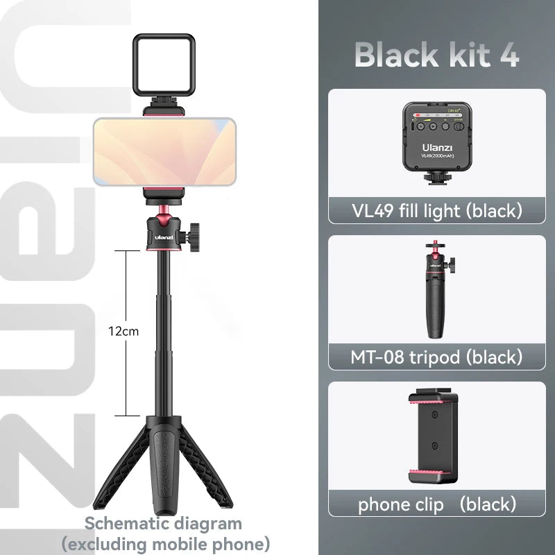 Ulanzi MT-08 Mini Tripod White Color Foldable Tripod Monopod Mount 1/4'' Tripod Universal for DSLR Android iPhone Smartphone