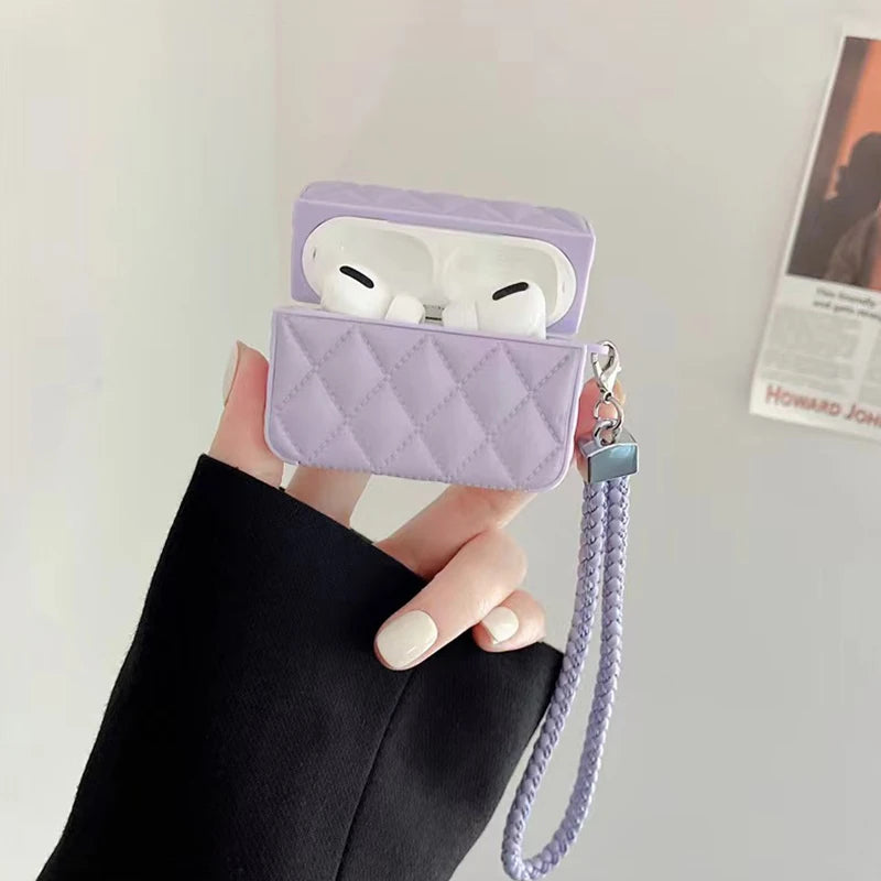 Fashionable high-end Leather PU Earphone Cover For AirPods 4 For AirPods Pro 2nd Cases For AirPods 3 2 1 Anti-lost Headphone Bag