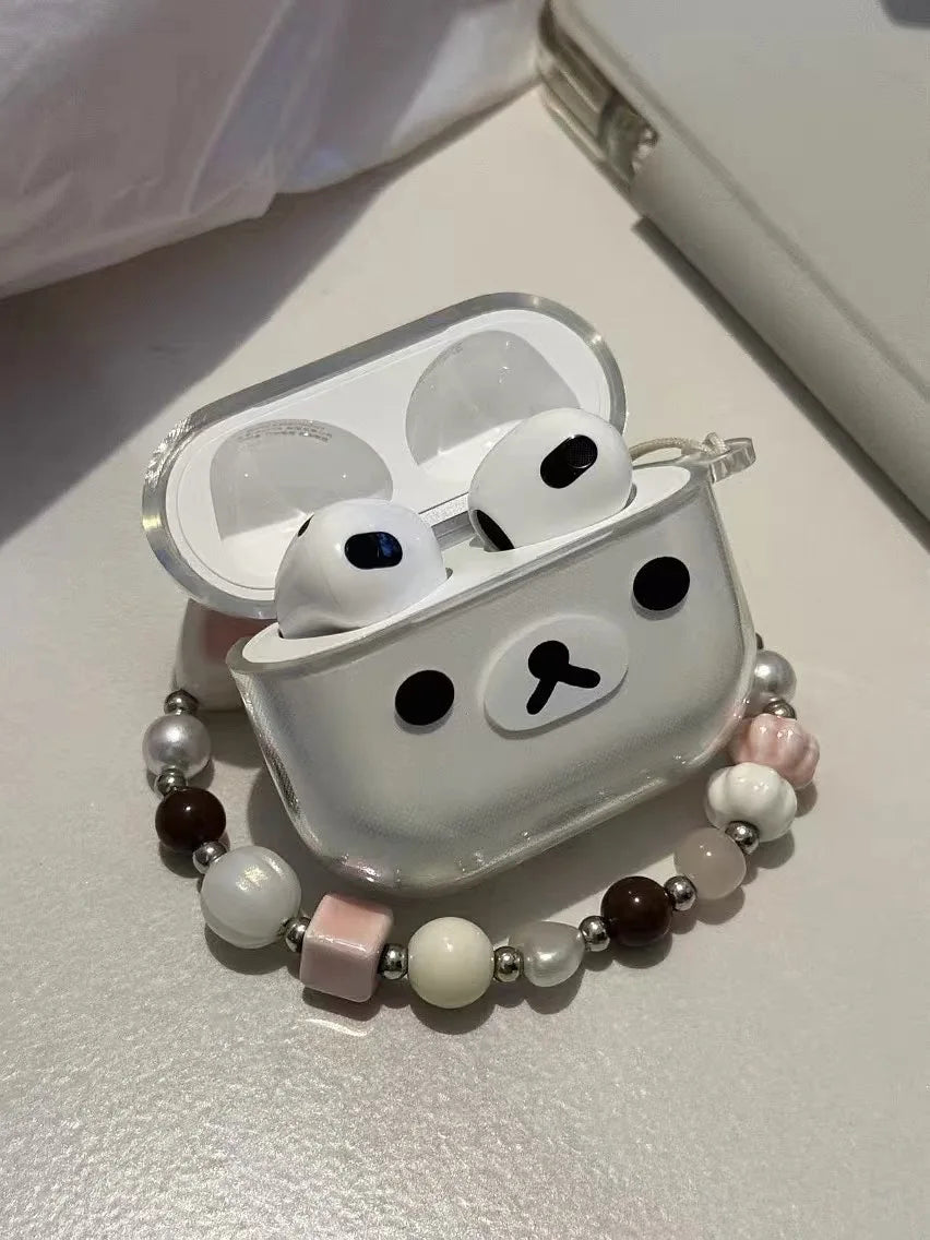 New Creative Bear Expression Graffiti Earphone Protective Case Suitable for Airpods Pro 3/4 Apple Bluetooth Earphones 1/2