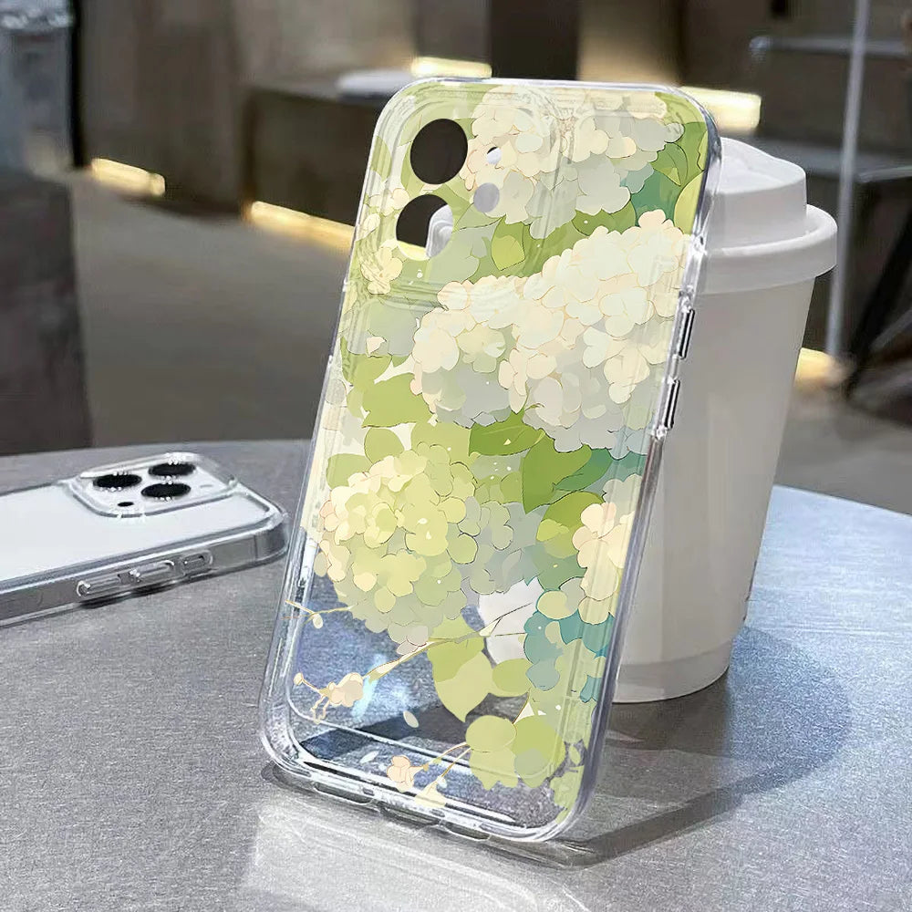 Cute Flower Clear Case For Samsung Galaxy A56 A36 5G Case S25 Ultra S24 FE S23 A16 A55 S22 S21 A35 A26 A06 Shockproof Back Cover