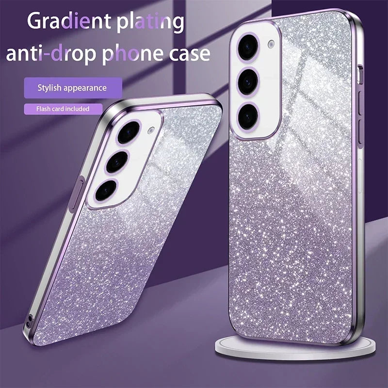 TPU Glitter Magnetic Ring Stand Phone Case For Samsung Galaxy S25 Ultra S24 S23 FE S22 S21 S20 S10 Plus Note 20 Ultra Pro Cover