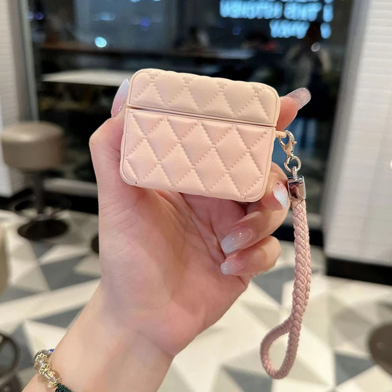 Fashionable high-end Leather PU Earphone Cover For AirPods 4 For AirPods Pro 2nd Cases For AirPods 3 2 1 Anti-lost Headphone Bag